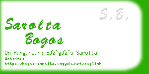 sarolta bogos business card